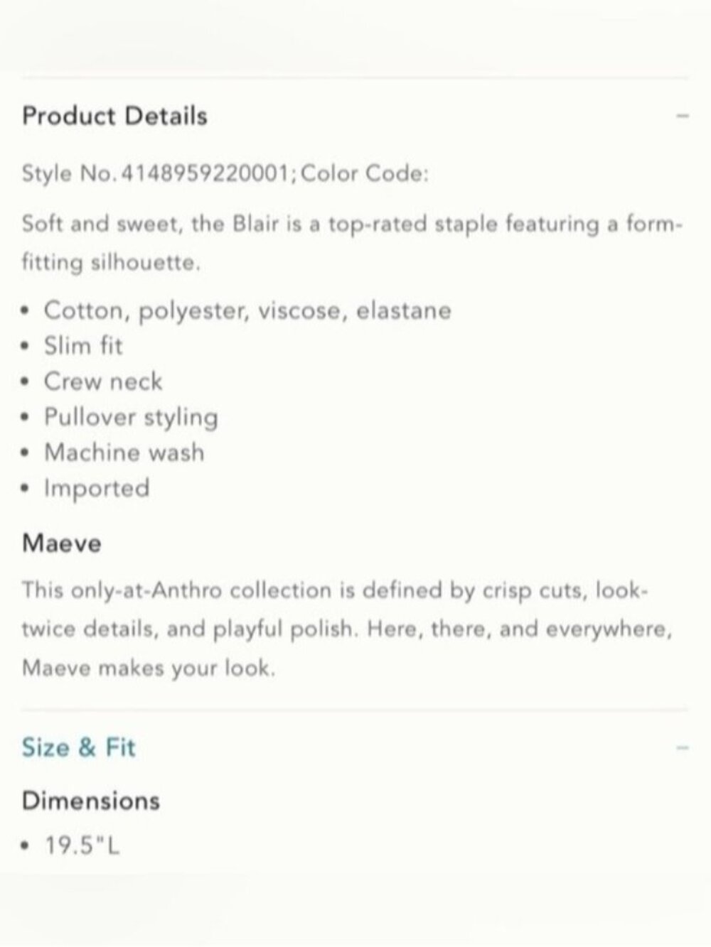 NWT Size S - Anthropologie Retro Stripe Baby Tee by Maeve (NWT US$ 48) - Picture 4 of 16